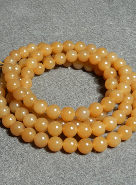 方言和田玉精品新疆细腻且末料黄金糖玉圆珠卡8mm108颗项链手串X3
