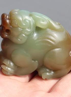 新疆且末料红糖青黄口貔貅把件