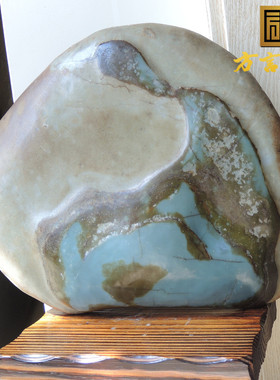 镇店之宝放漏12万元包浆珍稀俏皮名品画面玉悟道24公斤蓝色原石R