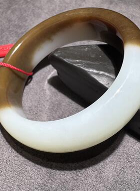 收藏级方言和田玉老熟新疆且末料高品质红糖羊脂白玉57加mm手镯S