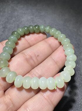 放漏方言和田玉老坑青海高冰起荧光白玉晴水湖水绿8mm算盘手串S6