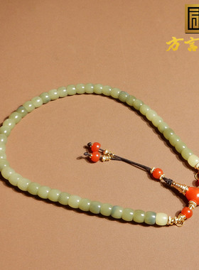 新疆黄口蓝皮双色共生卡7mm手串