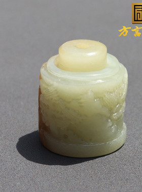 惊呆了方言品牌和田玉新疆且末料温润细腻糖白山水勒子挂件吊坠A8