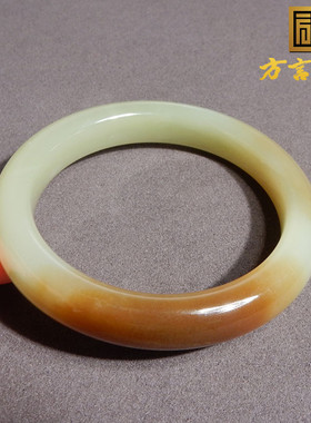 重量级方言和田玉收藏级新疆油润细腻且末料糖白玉57mm正装手镯A5