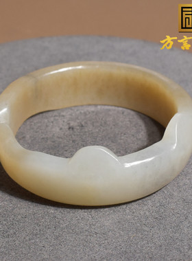 抢疯了方言和田玉新疆白玉糖青花籽料唐三彩内径55mm猫爪手镯子h8