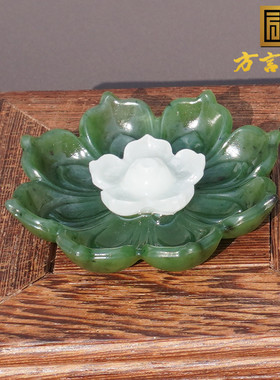 方言和田玉俄料细润碧玉阳绿摆件
