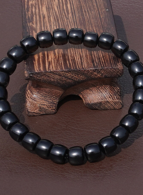 方言细腻漆黑如墨墨玉籽直切手串