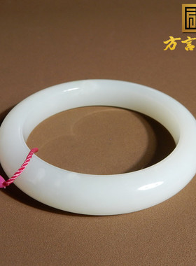 惊呆了方言和田玉青海老坑料温润细腻白玉卡54mm正装女士手镯A5