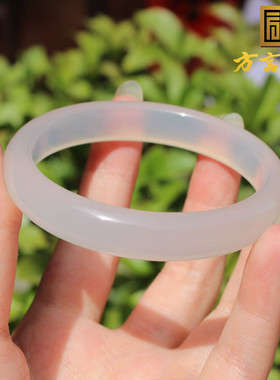 荔枝冻冰种玉髓55mm镶金槟手镯