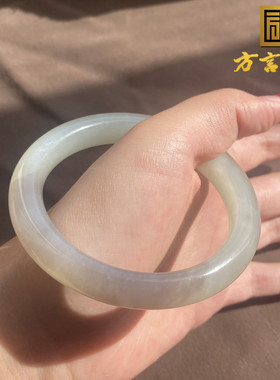 青海料湖水绿带烟紫色卡55mm手镯