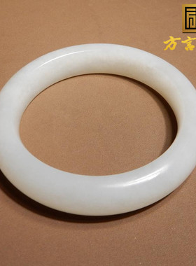 震惊方言精品级和田玉青海老坑料油润细腻羊脂白玉卡57mm手镯A6
