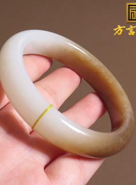 新疆且末老料糖白玉油润54mm手镯