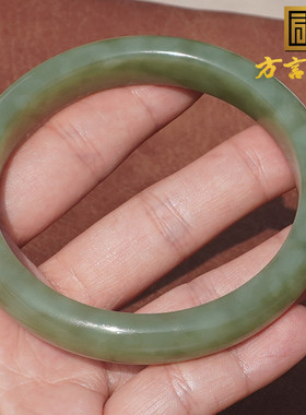 方言和田玉羌高脂糯青黄口料手镯