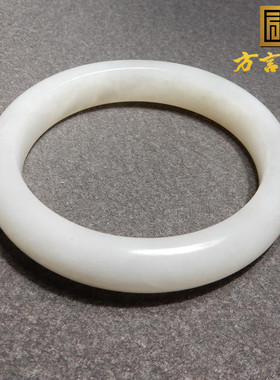 惊爆价方言和田玉青海老坑料细润冰底白玉内径59mm精美女士手镯A6