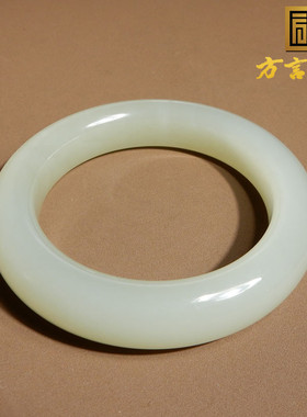 史诗级方言和田玉精品特色放漏青海料晴水色内径卡58mm正装手镯A5