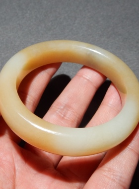 方言且末料糖白玉油润手镯