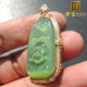 方言漏珍藏级珍稀名品俄稀少碧玉无结构绿猫眼18K金镶玉笑佛吊坠R