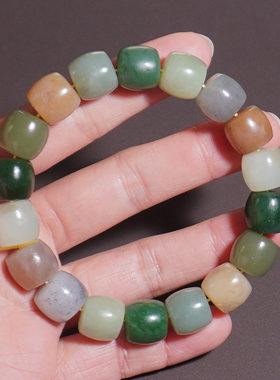 方言和田玉黄口青花俄碧多宝手串