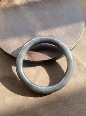 青海老坑料烟紫色59mm气质手镯