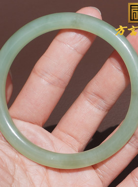 方言和田玉俄料碧玉粉青猫眼手镯