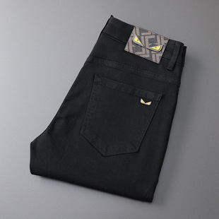 工厂直供轻奢男装弹力黑色长裤小直筒防褪色新时尚弹力面料