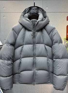 鸭绒泡芙高充绒量重工连帽羽绒服男士新款冬季保暖加厚面包服大码