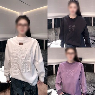 秋冬新款圆领打底常规字母长袖高级百搭潮流帅气日常出行男款卫衣