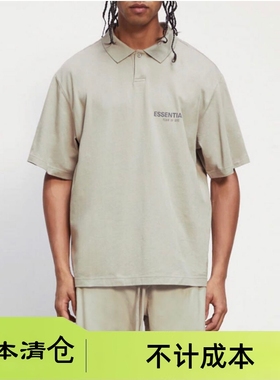 亏本清仓Essentials FOG深灰色胸口反光LOGO男女款polo衫