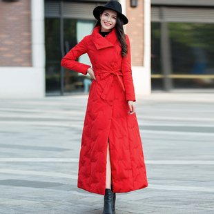 时尚轻薄长款羽绒服女2025新款女士修身显瘦过膝轻便气质羽绒服冬