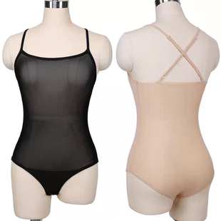 肚皮舞2025夏新款网纱美背打底衣背心内搭上衣吊带护腰连体遮肚子