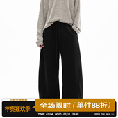 宽松直筒西裤 男道美式 新款 cleanfit垂感阔腿裤 弯刀休闲裤 男女秋季