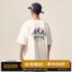 T恤宽松休闲半袖 字母山川印花纯棉短袖 上衣潮牌TEE 男士 男道夏季