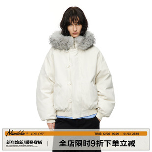 棉服情侣棉衣厚外套潮 座山雕工装 男道美式 连帽大毛领派克服男冬季