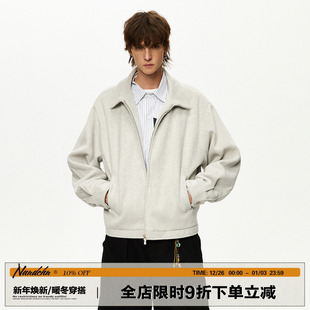 夹克 休闲boxy短款 男道美式 复古cleanfit毛呢翻领外套男2025秋季