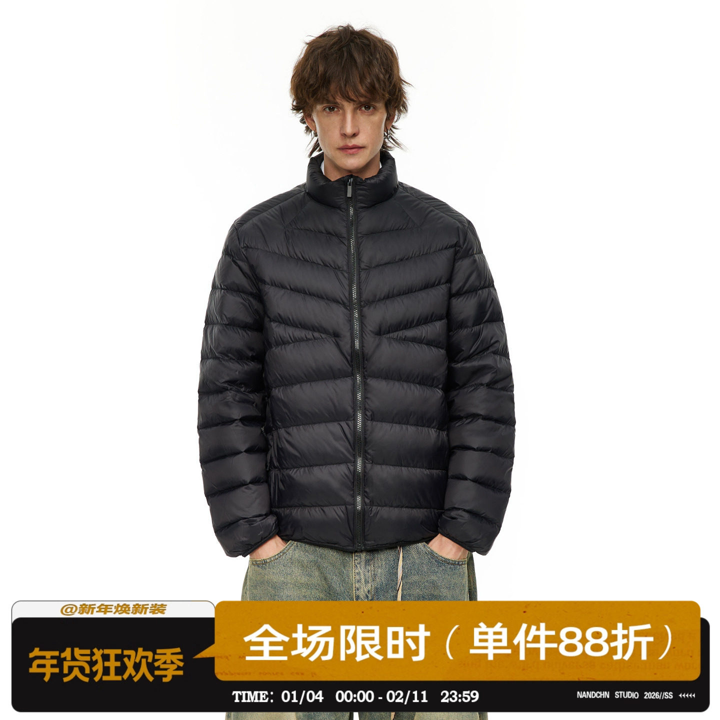 男道90白鸭绒美式轻量排骨立领短款羽绒服男女冬季防寒保暖外套潮,男装,羽绒服,淘宝优惠券,粉丝福利购,淘宝优惠卷