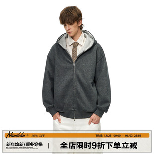 宽松百搭情侣上衣 连帽卫衣外套男女春秋新款 男道美式 重磅休闲开衫