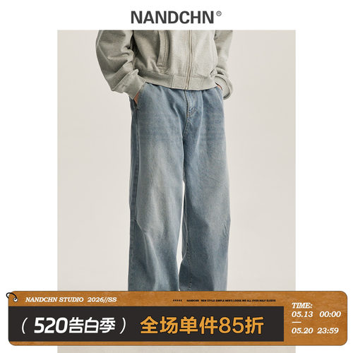 美式新款显瘦直筒牛仔裤水洗长裤