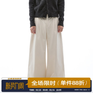 复古直筒褶皱西裤 休闲裤 男女2025秋季 宽松阔腿工装 新款 男道美式