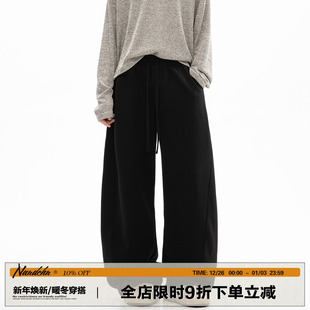 弯刀休闲裤 宽松直筒西裤 男女秋季 cleanfit垂感阔腿裤 新款 男道美式