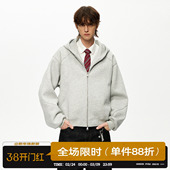 男道cleanfit短款 外套男女休闲上衣 500G重磅加绒连帽卫衣拉链开衫