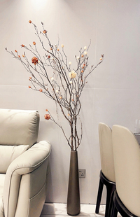 新中式北欧客厅玄关咖啡厅大型高花瓶插花禅意干花天然真干枯树枝