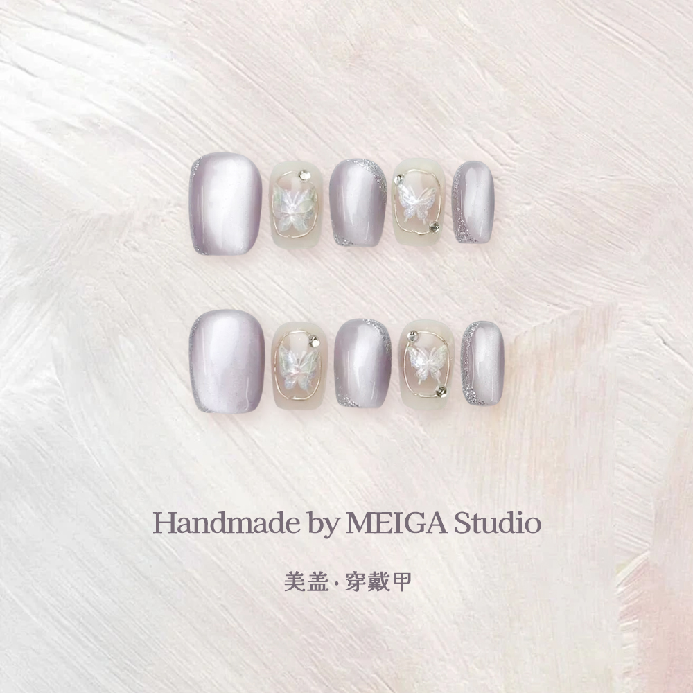 日常用短款纯手工精致简约穿戴甲