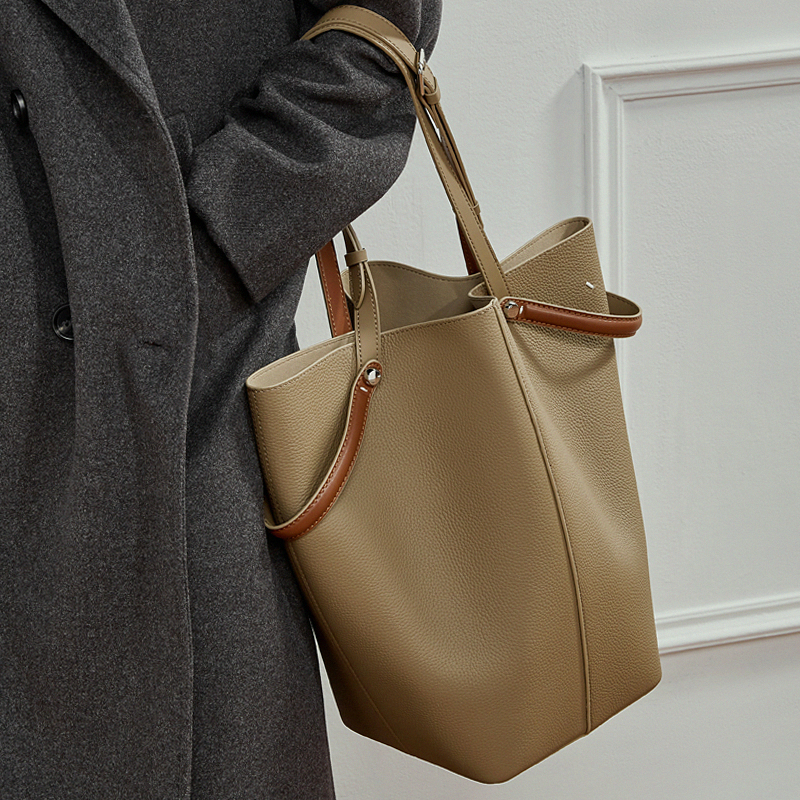 牛皮托特包大容量菜篮子包