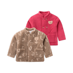 【商场同款】拉比童装毛绒外套25年冬季男女童外套泰迪绒加绒外套