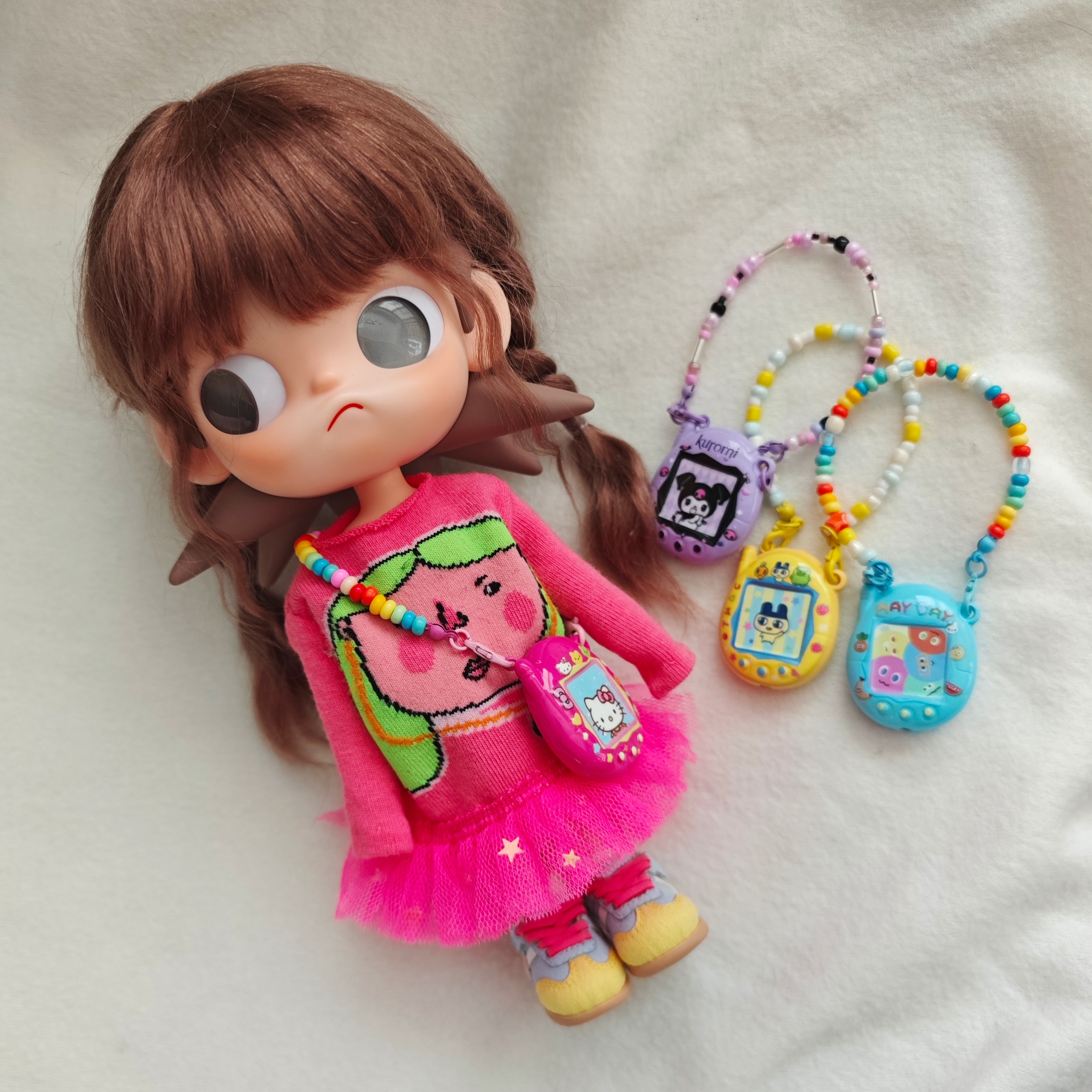 【非偏远包邮】zsiga可动人偶 嘎子姐斜挎包 拓麻歌子 手作链条包