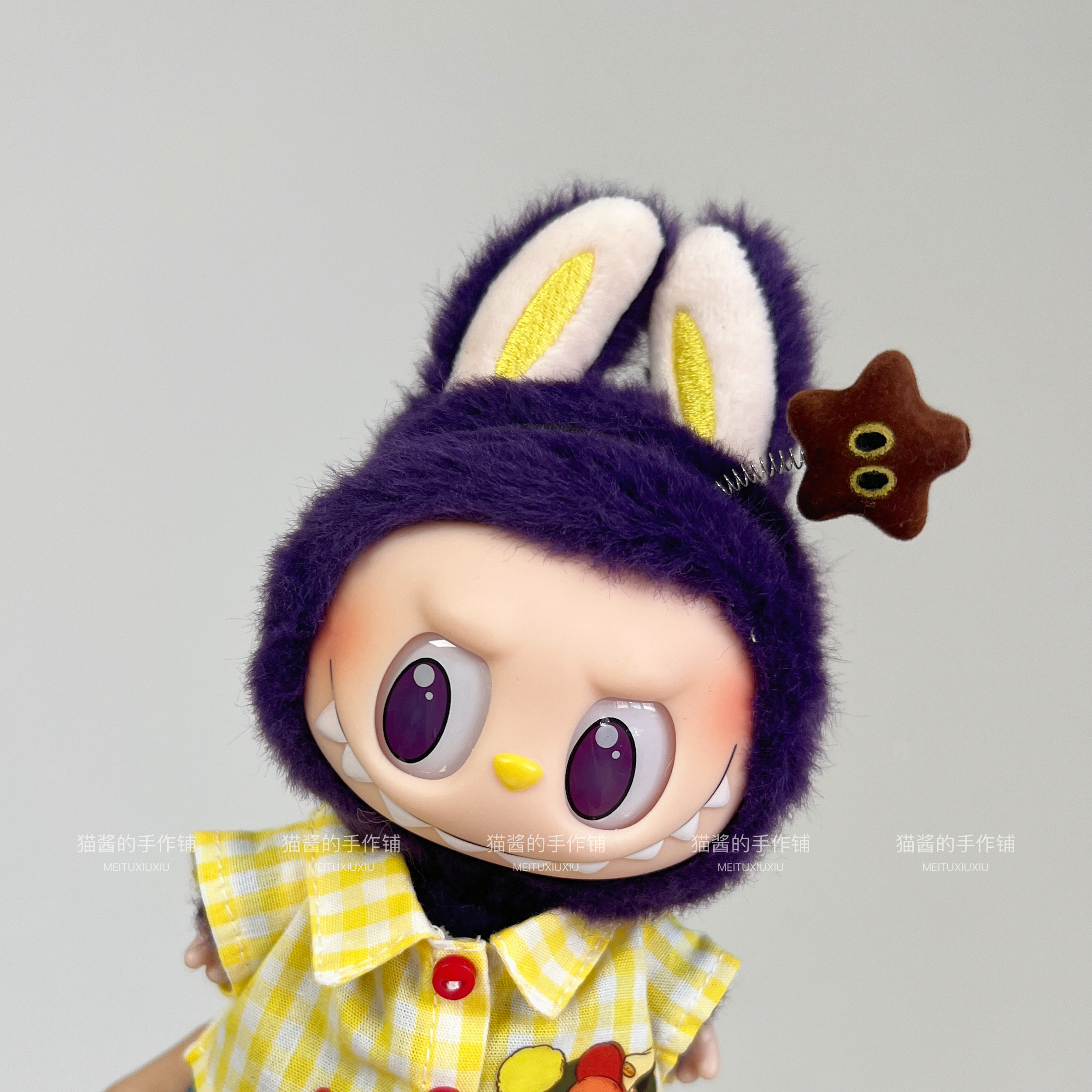 【满3件包邮】拉布布labubu发饰发箍 星星人同款摇摆咖色星星