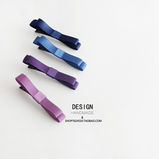 高端定制日系简约淑女名媛风reefur梨花双层蝴蝶结发夹边夹盘发饰