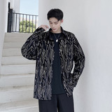 特制花纹亮片长袖衬衫时尚夜店风舞台装造型师上衣A452--H31--P85，男装衬衫，电商A452