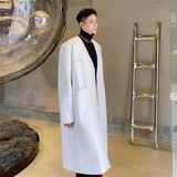 特制亮丝小香风毛呢大衣韩版气质过膝中长款外套A452--6195--P175，男装毛呢大衣，电商A452