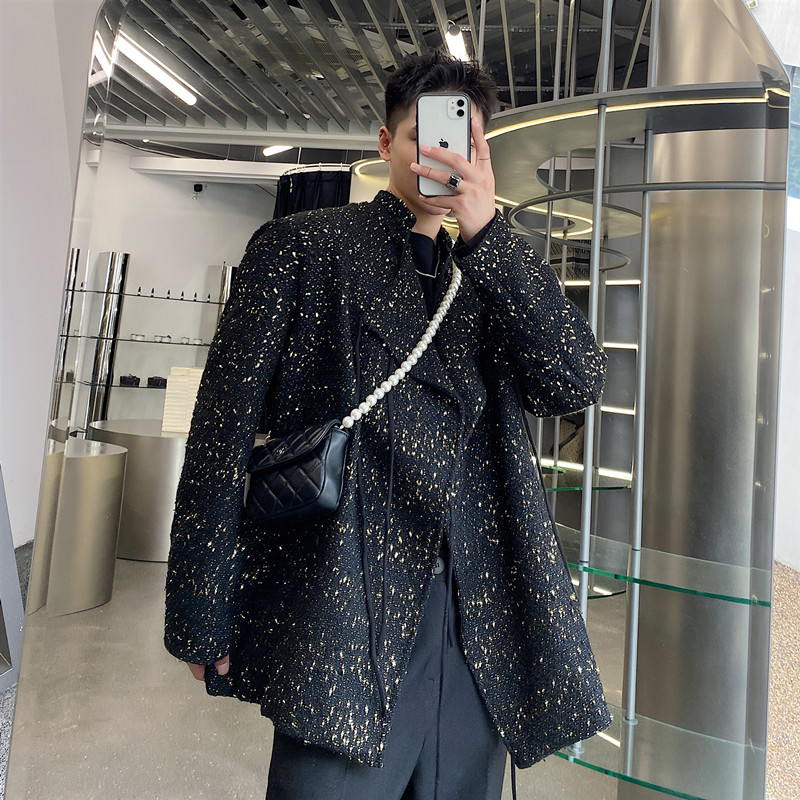 冬新款定制亮丝小香风外套个性绑带法式西服上衣A452--6196--P165,男装西服,电商A452